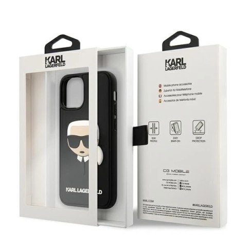 Etui Karl Lagerfeld KLHCP12SKH3DBK do iPhone 12 mini 5,4" hardcase 3D Rubber Karl`s Head