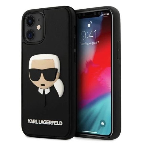 Etui Karl Lagerfeld KLHCP12SKH3DBK do iPhone 12 mini 5,4" hardcase 3D Rubber Karl`s Head