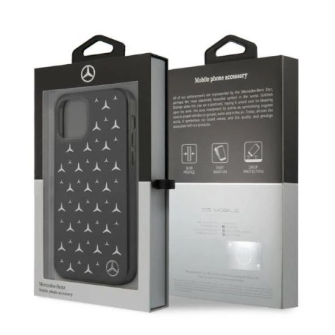 Etui Mercedes MEHCP12LESPBK do iPhone 12 Pro Max 6,7" hardcase Silver Stars Pattern czarny/black