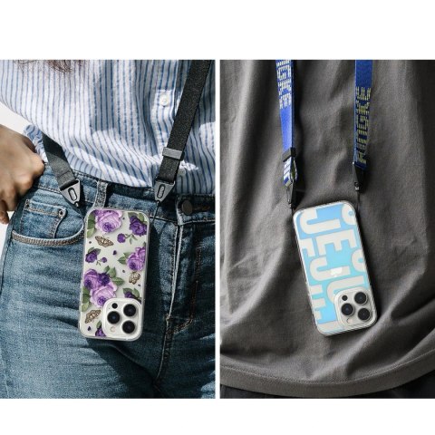 Etui Ringke Fusion Design pancerne pokrowiec z żelową ramką do iPhone 14 Pro Max przezroczysty (Purple rose) (FD645E29)