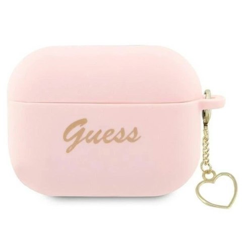 Etui ochronne na słuchawki Guess GUAP2LSCHSP do Apple AirPods Pro 2 cover różowy/pink Silicone Charm Heart Collection