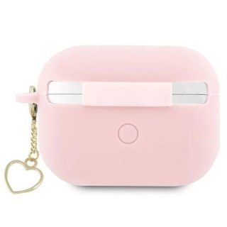 Etui ochronne na słuchawki Guess GUAP2LSCHSP do Apple AirPods Pro 2 cover różowy/pink Silicone Charm Heart Collection
