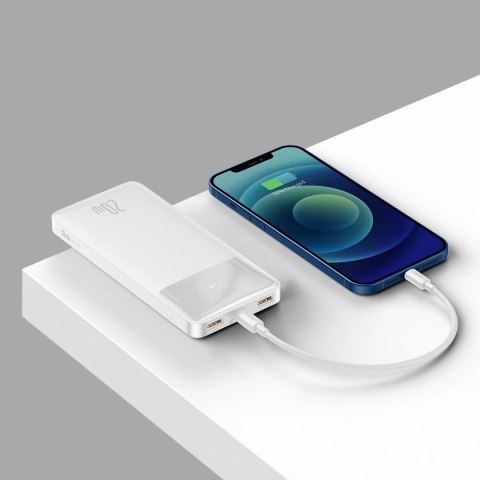 Powerbank Baseus Bipow 10000mAh, 2xUSB, USB-C, 20W (biały)