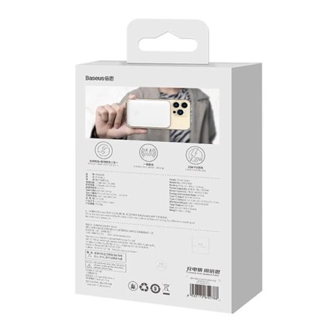 Powerbank Baseus Magnetic Mini 10000mAh 20W (biały)