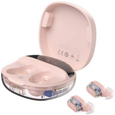 Słuchawki bezprzewodowe Baseus Encok WM01 Plus (różowe)