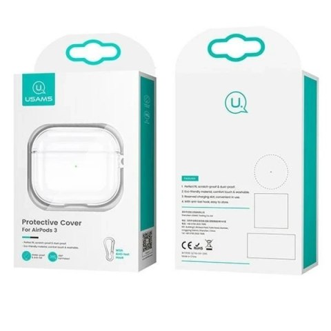 Etui ochronne na słuchawki USAMS do Apple AirPods 3 przezroczysty czarny/tranparent black BH740AP02 (US-BH740)