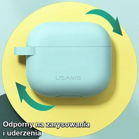 Etui ochronne na słuchawki USAMS do Apple AirPods 3 silicon zielony/green BH741AP04 (US-BH741)