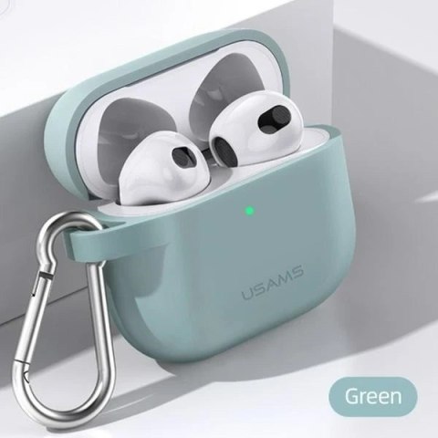 Etui ochronne na słuchawki USAMS do Apple AirPods 3 silicon zielony/green BH741AP04 (US-BH741)