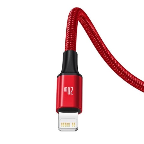 Kabel USB 3w1 Baseus Rapid Series, micro USB / Lightning / USB-C, 20W, 1.5m (czerwony)