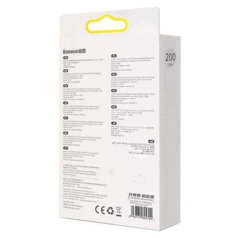 Kabel USB do USB-C Baseus Explorer, 100W, 2m (czarny)