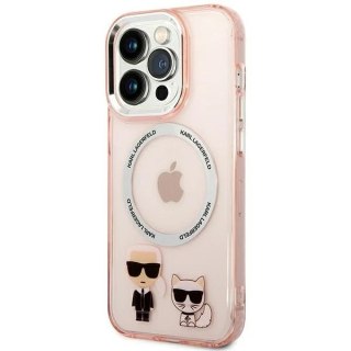 Etui na telefon Karl Lagerfeld KLHMP14XHKCP do Apple iPhone 14 Pro Max 6,7" hardcase różowy/pink Karl & Choupette Aluminium Mags