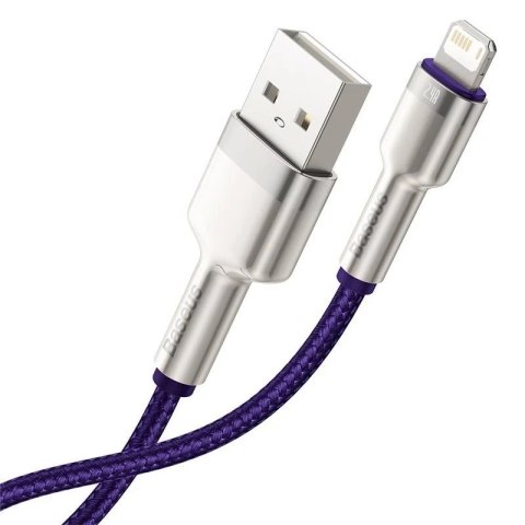 Kabel USB do Lightning Baseus Cafule, 2.4A, 2m (fioletowy)