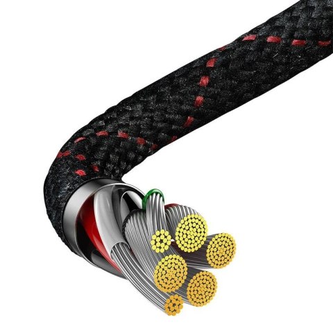 Kabel USB do USB-C kątowy Baseus Elbow 1m 100W (czarno-czerwony)