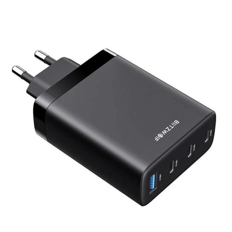 Ładowarka sieciowa Blitzwolf BW-S23, 3x USB-C, USB-A, GaN, 100W (czarna)