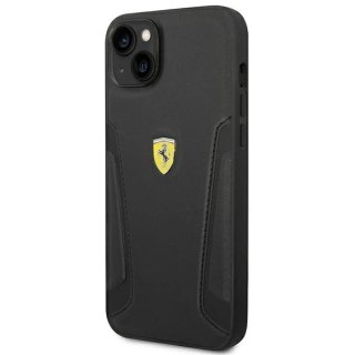 Eti na telefon Ferrari FEHCP14SRBUK do Apple iPhone 14 6,1" czarny/black hardcase Leather Stamp Sides