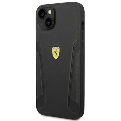 Eti na telefon Ferrari FEHCP14SRBUK do Apple iPhone 14 6,1" czarny/black hardcase Leather Stamp Sides