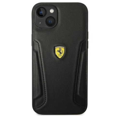 Eti na telefon Ferrari FEHCP14SRBUK do Apple iPhone 14 6,1" czarny/black hardcase Leather Stamp Sides