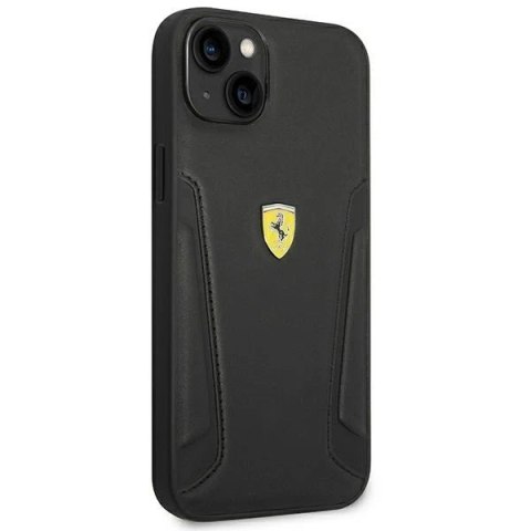 Eti na telefon Ferrari FEHCP14SRBUK do Apple iPhone 14 6,1" czarny/black hardcase Leather Stamp Sides