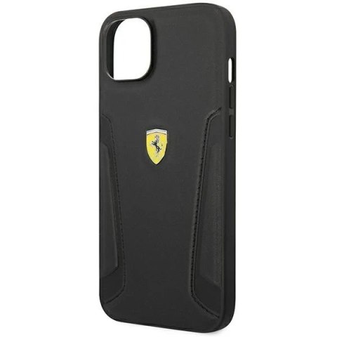 Eti na telefon Ferrari FEHCP14SRBUK do Apple iPhone 14 6,1" czarny/black hardcase Leather Stamp Sides