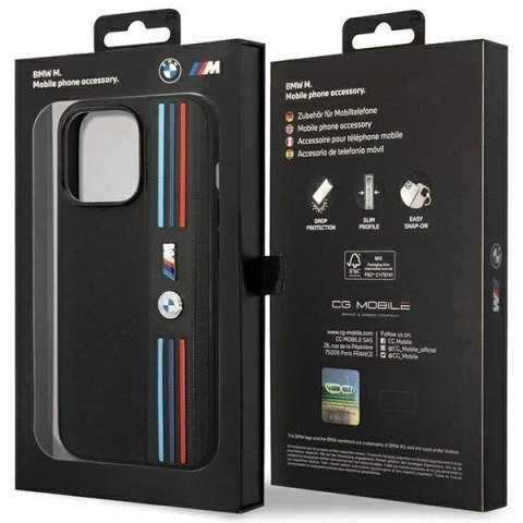 Etui na telefon BMW BMHCP14X22PPMK do Apple iPhone 14 Pro Max 6,7" czarny/black Tricolor M Collection