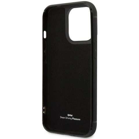 Etui na telefon BMW BMHCP14X22RSEPK do Apple iPhone 14 Pro Max 6,7" czarny/black Leather Card Slot