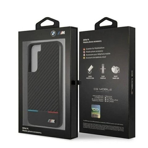 Etui na telefon BMW BMHCS22SPUCARTCBK do Samsung Galaxy S22 S901 black/czarny M Collection Triangles