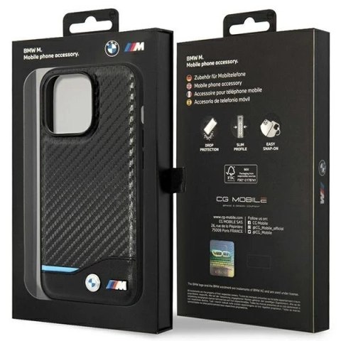 Etui na telefon BMW BMHMP14X22NBCK do Apple iPhone 14 Pro Max 6,7" czarny/black Carbon MagSafe