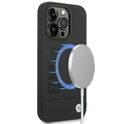 Etui na telefon BMW BMHMP14XSLBLBK do Apple iPhone 14 Pro Max 6,7" czarny/black hardcase Silicone Signature Logo Magsafe