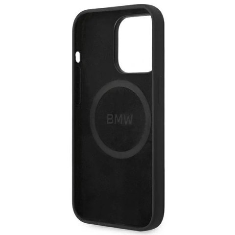 Etui na telefon BMW BMHMP14XSLBLBK do Apple iPhone 14 Pro Max 6,7" czarny/black hardcase Silicone Signature Logo Magsafe