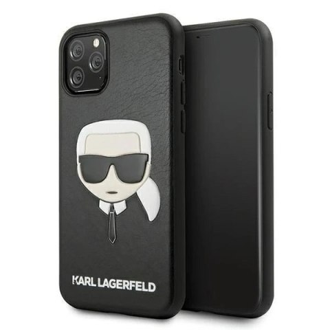 Etui na telefon Karl Lagerfeld KLHCN65KHBK do Apple iPhone 11 Pro Max czarny/black hardcase Ikonik Karl`s Head