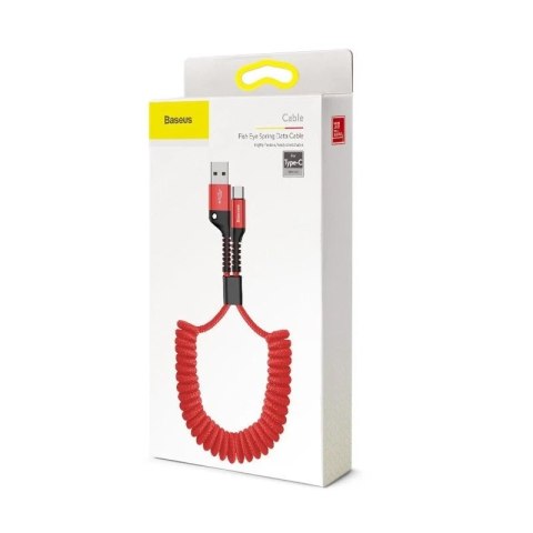 Kabel USB do USB-C sprężynowy Baseus Spring 1m 2A (czerwony)