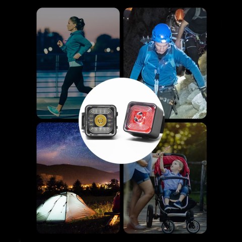 Lampka rowerowa 2w1 Alogy Bike Rear+Front Light Smart Latarka na rower wodoodporne światło na przód i tył 120lm IP66