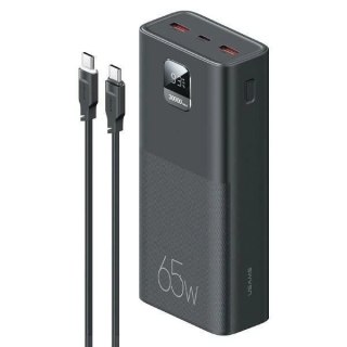 USAMS Powerbank PB68 30000mAh 65W QC3.0+PD Fast Charge + kabel USB-C/USB-C 100W czarny/black ATXLOGTC01 (US-CD185)