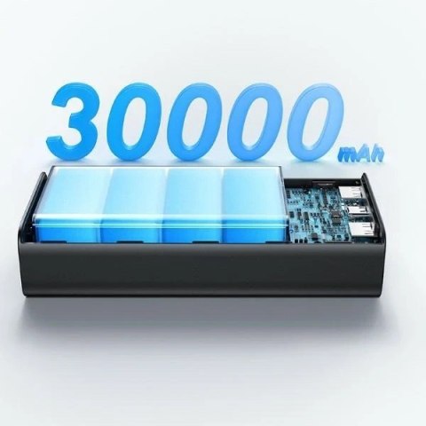 USAMS Powerbank PB68 30000mAh 65W QC3.0+PD Fast Charge + kabel USB-C/USB-C 100W czarny/black ATXLOGTC01 (US-CD185)