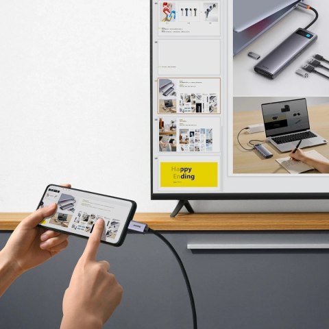 Baseus High Definition Series kabel adapter USB Typ C - HDMI 2.0 4K 60Hz 1m czarny (WKGQ010001)