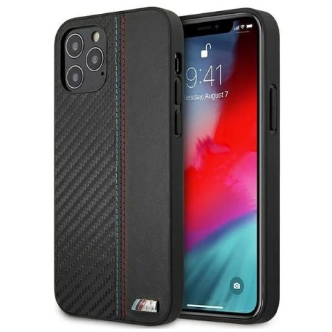 Etui na telefon BMW BMHCP12LMOCABK do Apple iPhone 12 Pro Max 6,7" czarny/black hardcase Carbon Tricolor