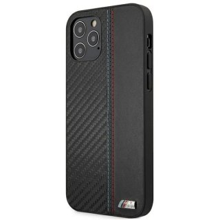 Etui na telefon BMW BMHCP12LMOCABK do Apple iPhone 12 Pro Max 6,7" czarny/black hardcase Carbon Tricolor