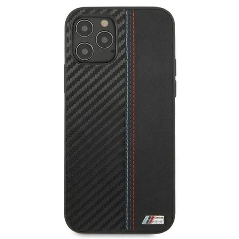 Etui na telefon BMW BMHCP12LMOCABK do Apple iPhone 12 Pro Max 6,7" czarny/black hardcase Carbon Tricolor