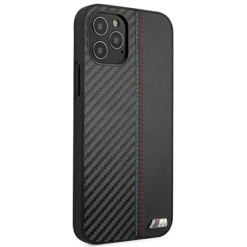 Etui na telefon BMW BMHCP12LMOCABK do Apple iPhone 12 Pro Max 6,7" czarny/black hardcase Carbon Tricolor