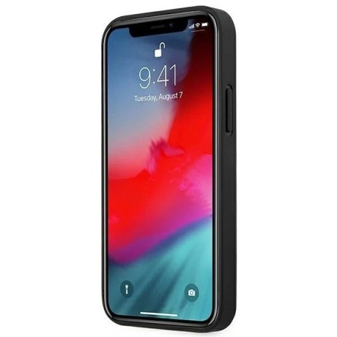 Etui na telefon BMW BMHCP12LMOCABK do Apple iPhone 12 Pro Max 6,7" czarny/black hardcase Carbon Tricolor