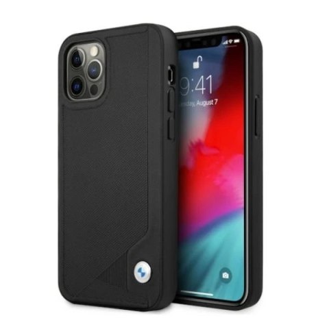 Etui na telefon BMW BMHCP12LRCDPK do Apple iPhone 12 Pro Max 6,7" czarny/black hardcase Leather Deboss