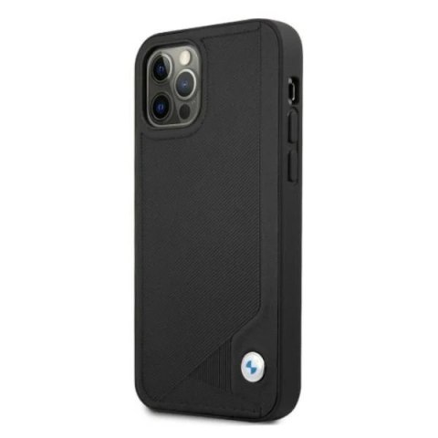 Etui na telefon BMW BMHCP12LRCDPK do Apple iPhone 12 Pro Max 6,7" czarny/black hardcase Leather Deboss