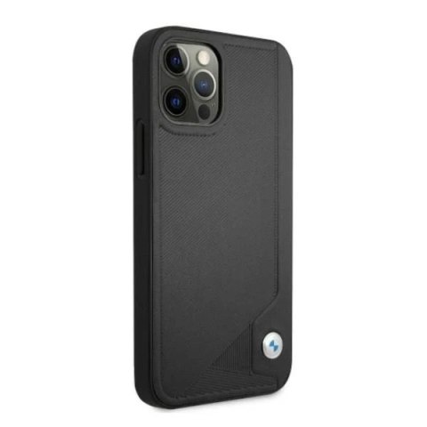 Etui na telefon BMW BMHCP12LRCDPK do Apple iPhone 12 Pro Max 6,7" czarny/black hardcase Leather Deboss