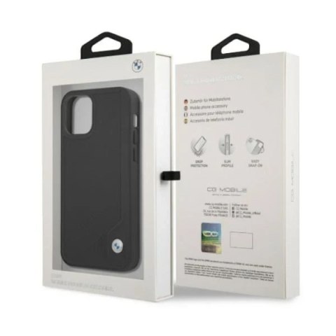 Etui na telefon BMW BMHCP12LRCDPK do Apple iPhone 12 Pro Max 6,7" czarny/black hardcase Leather Deboss