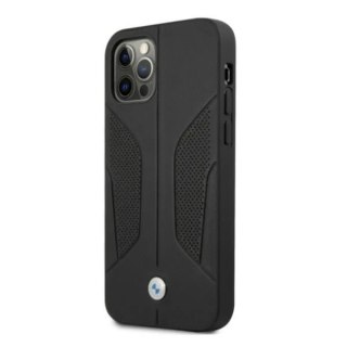 Etui na telefon BMW BMHCP12LRSCSK do Apple iPhone 12 Pro Max 6,7" czarny/black hardcase Leather Perforate Sides