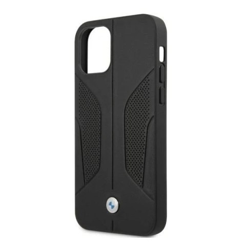 Etui na telefon BMW BMHCP12LRSCSK do Apple iPhone 12 Pro Max 6,7" czarny/black hardcase Leather Perforate Sides