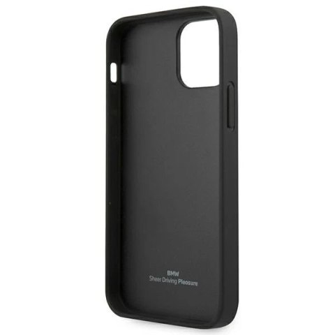 Etui na telefon BMW BMHCP12LRSPPK do Apple iPhone 12 Pro Max 6,7" czarny/black hardcase Leather Curve Perforate