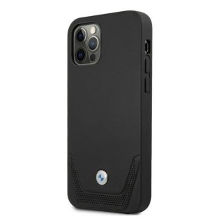 Etui na telefon BMW BMHCP12LRSWPK do Apple iPhone 12 Pro Max 6,7" czarny/black hardcase Leather Perforate