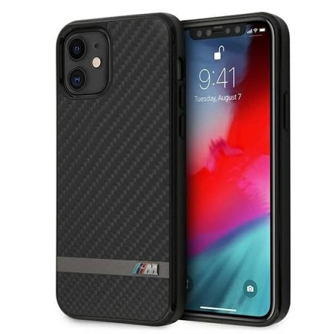 Etui na telefon BMW BMHCP12SASCFBK do Apple iPhone 12 Mini 5,4" czarny/black hardcase M Collection Carbon