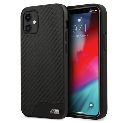 Etui na telefon BMW BMHCP12SCABBK do Apple iPhone 12 Mini 5,4" czarny/black hardcase M Collection PU Carbon